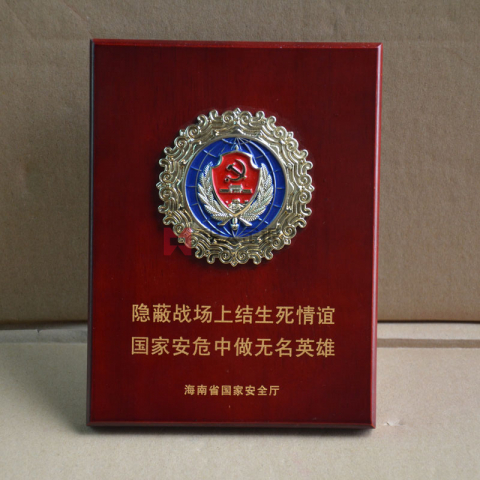 中共海南省國家安全廳委員會紀(jì)念牌定制